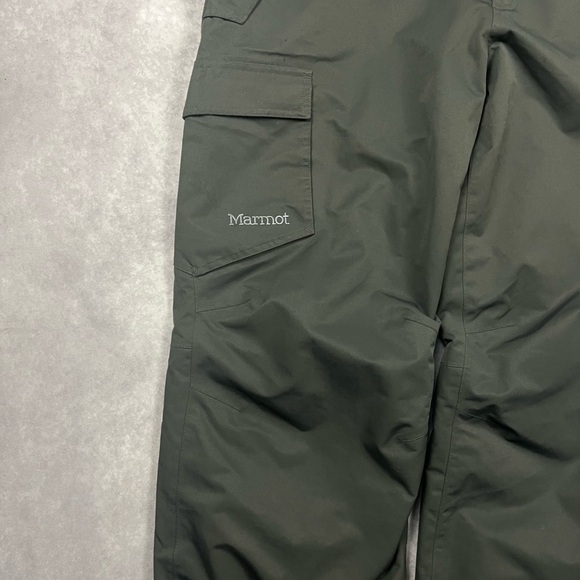 MARMOT Snow Pants Mens Large Size Black Ski Nylon Shell Cargo Pocket - Picture 3 of 5